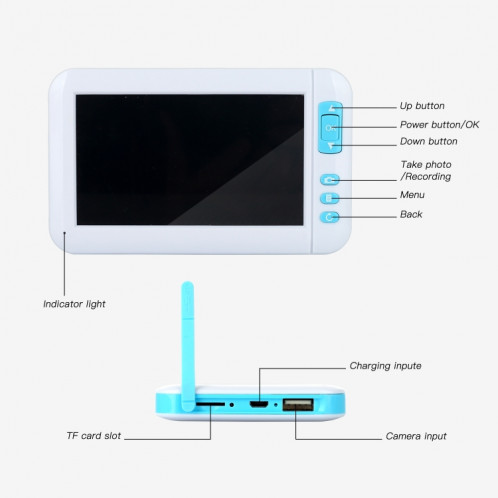 C01 Écran d'affichage HD1080P de 4,3 pouces Endoscope visuel avec 6 LED, diamètre : 3,9 mm SH01701931-012